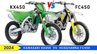 2024 KAWASAKI KX450 VS 2024 HUSQVARNA FC450 [upl. by Eitac251]