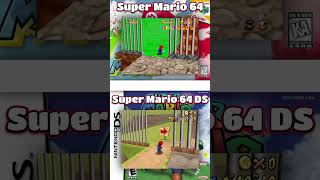 Super Mario 64 Nintendo 64 vs Nintendo DS  TopDown Comparison shorts mario nintendo [upl. by Ylatfen]