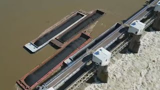 Search underway for runaway barge believed to have sunk on Ohio River [upl. by Nolubez]