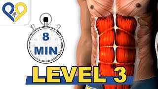 8 Min Abs Workout  Level 3  P4P Music [upl. by Nillad]