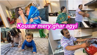 Kousar mery ghar agyi  gajar ka halwaya bnaya husband ny  Sitara yaseen vlog [upl. by Komarek]