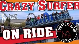 Crazy Surfer Disk’O Coaster onoffride  Movie Park Germany POV Zamperla Rides [upl. by Ahsemit]