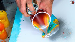 Spray paint and pouring at the same time [upl. by Nairb]