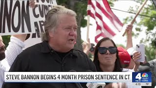 Steve Bannon begins fourmonth prison sentence in Danbury Connecticut  NBC New York [upl. by Cnahc]