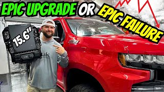 Chevy Silverado BIG Screen Upgrade AUCAR 156inquot Tesla Size Screen [upl. by Ilellan153]