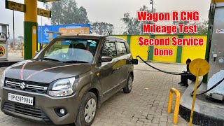 2024 Maruti Suzuki wagon r cng mileage test after second service [upl. by Atilal227]