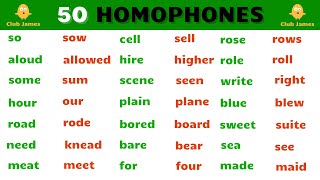 50 Homophone Words In English [upl. by Asyal796]