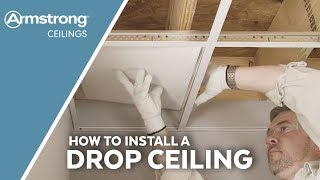 How to Install a Drop Ceiling  Armstrong Ceilings for the Home [upl. by Romeon]