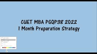 PGQP 38 MBA CUET Self Preparation Resources amp Strategy [upl. by Bigelow]