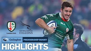 London Irish v Newcastle Falcons  HIGHLIGHTS  Bonus Point Win  Gallagher Premiership 202223 [upl. by Orazal]