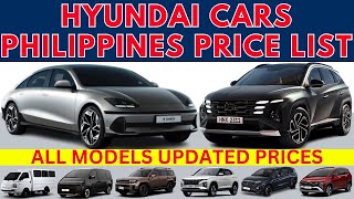 Hyundai Cars Philippines Price List 2025  Stargazer Custin Creta Tucson Staria Palisade etc [upl. by Caddaric]