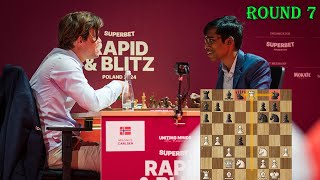 NICE KID Magnus Carlsen vs Praggnanandhaa  Superbet Poland Rapid 2024  R7 [upl. by Franck209]