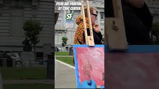 plein air painting at civic center sf outdoorpainting shorts [upl. by Hebbe859]