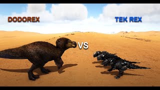 1 DODOREX VS 3 TEK REX  ARK Survival Evolved [upl. by Aremus55]