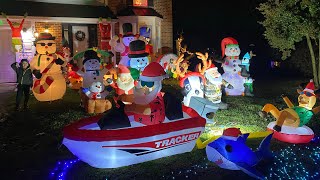 Christmas 2022 Inflatable Display 🌲⛄️ blow ups christmas2022 inflatables christmasdisplay [upl. by Slrahc]