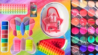 Preppy Slime Makeup Beads Eyeshadow Most Satisfying Slime Collection slime asmr relaxing [upl. by Richy]