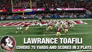 FSUs Lawrance Toafili In The Wildcat Covers 75 Yards And Scores In 2 Plays [upl. by Hilaria930]