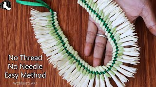 tuberose flower string no thread no needle  tuberose flower garland string easy method in tamil [upl. by Richard]