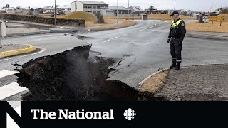 The earth splits open in Iceland as volcano threatens town [upl. by Nyrhtac]