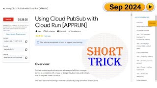 Using Cloud PubSub with Cloud Run APPRUN  qwiklabs  Coursera  Arcade [upl. by Tivad790]