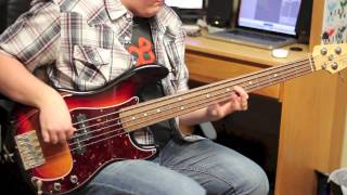 Bruno Mars \\\ Runaway Baby Live at the Grammys 2012 Bass Cover [upl. by Shandy]