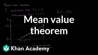 Mean value theorem  Existence theorems  AP Calculus AB  Khan Academy [upl. by Riocard193]