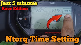 TVS NTORQ RACE EDITION BS6 TIME SETTING  HOW TO SET TIME IN TVS NTORQ 125 HINDI RIDING WITH FARUK [upl. by Airalav]