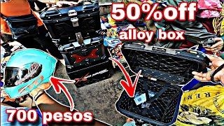 ALLOY TOP BOX MOTORCYCLE ACCESSORIES SA DIVISORIA  motovlogph [upl. by Kneeland]