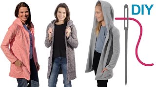 Jacke Longjacke nähen für Anfänger – DIY Schnittmuster Mädchen und Damenjacke quotTatjanaquot [upl. by Ainud]