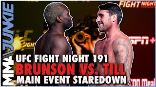 Derek Brunson vs Darren Till faceoff  UFC Fight Night 191 staredown [upl. by Ylrehc]