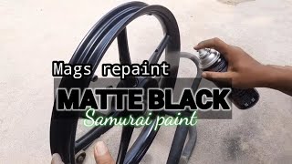 Paano magpintura ng mags gamit ang samurai paint matte black [upl. by Burgener]