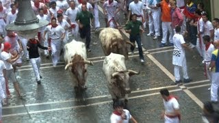 Pamplona bull run kicks off San Fermin festival [upl. by Ailecara990]