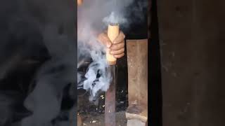 INDIAN BLACKSMITH MAKING SHARP KNIFE FROM TRUCK LEAF SPRING SmithingSkill1 shorts swordmaking [upl. by Sandler]