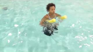 Aqua Aerobics Exercise Deep water pool noodle moves with Marietta Mehanni [upl. by Ermine776]