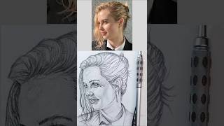 Mastering Portrait Pencil Sketching shorts drawing howtodrawaface beauty art [upl. by Nya]