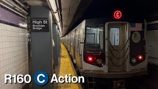 MTA Subway  R160 C Train Action [upl. by Placidia677]