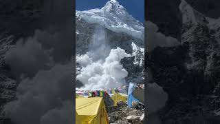 Avalanche  Everest Base Camp  a breathtaking and beautiful sight  Cosmic Nepal shorts [upl. by Ecinnahs]