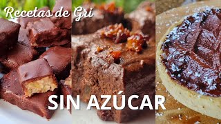 Mis 3 POSTRES SIN AZÚCAR Favoritos😋 Sin Gluten y Sin Lácteos Recetas de Gri🌿 [upl. by Amzu]