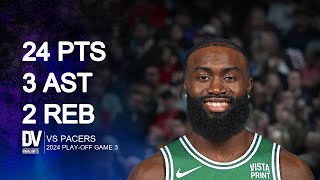 Jaylen Brown vs Pacers 24 pts 3 ast 2 reb  May 25 2024 [upl. by Sharos487]