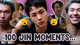 100 ICONIC MOMENTS in the HISTORY of JIN  BTS [upl. by Eceirehs]