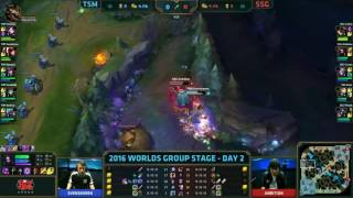 TSM vs SSG TSM Svenskeren with the First Blood  Worlds 2016 [upl. by Alahsal]