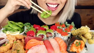 ASMR Eating Sushi Sashimi Tobiko Fried Crab No Talking [upl. by Abbub152]