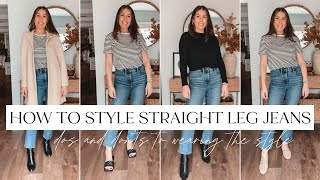 HOW TO STYLE STRAIGHT LEG JEANS  Tips  Style Guide [upl. by Htirehc]