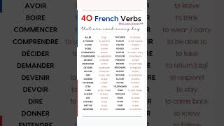 40 French Verba That are used everyday🇫🇷French classes  french pravtice  french verbs  francais [upl. by Ecnerret]