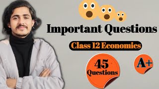 Class 12 Economics Most Important Questions  Important Question for board Exam 2081 class 12 [upl. by Anaitak]