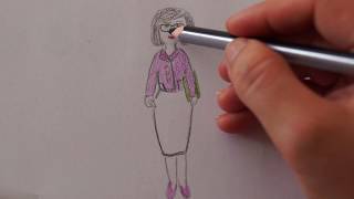 Lehrerin zeichnen  how to draw school teacher  рисуем учителя [upl. by Kilam923]