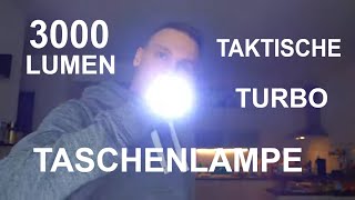 TAKTISCHE TASCHENLAMPE 3000 LUMEN TACTICAL FLASHLIGHT REVIEW STROBOSKOP LED TASCHENLAMPE OLIGHT [upl. by Hausmann893]