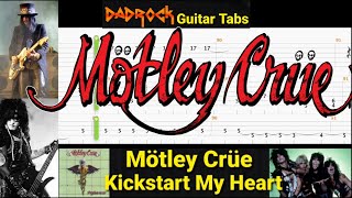 Kickstart My Heart  Motley Crue  Guitar  Bass TABS Lesson [upl. by Enyaj]