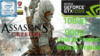 Assassins Creed 3 Remastered Gameplay GTX 1050  i5 8300h 16 GB RAM  1080p  900p  Low  High [upl. by Weigle]