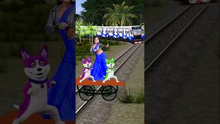 Lilly aunty dancing with fanny dog on green thela stop the high speed traintrendingviralvideo [upl. by Cullen]